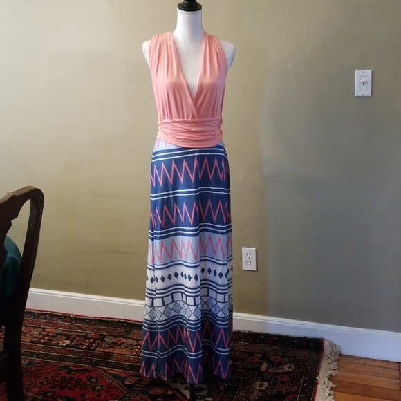 Dresses & Skirts - *1 L LEFT!* Coral Aztec Print Maxi Dress